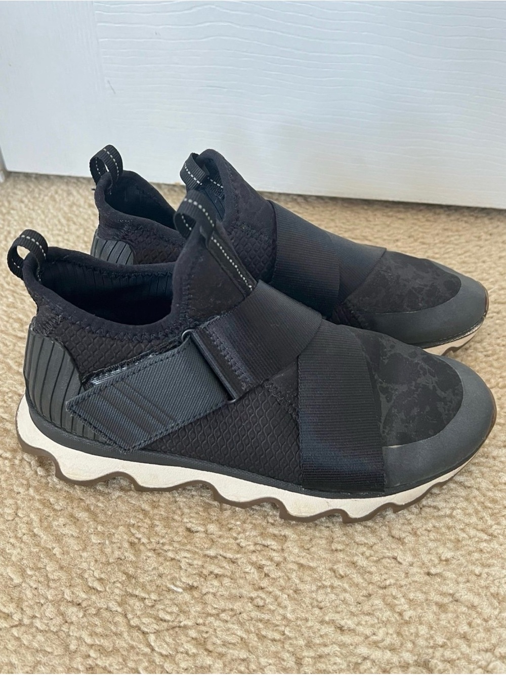 Sorel Women’s Black Slip-On Strap Sneakers